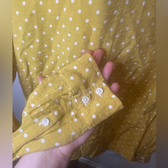 Van Heisenberg long sleeved Top | Color: Mustard yellow with white polka dots - Picture 3 of 4